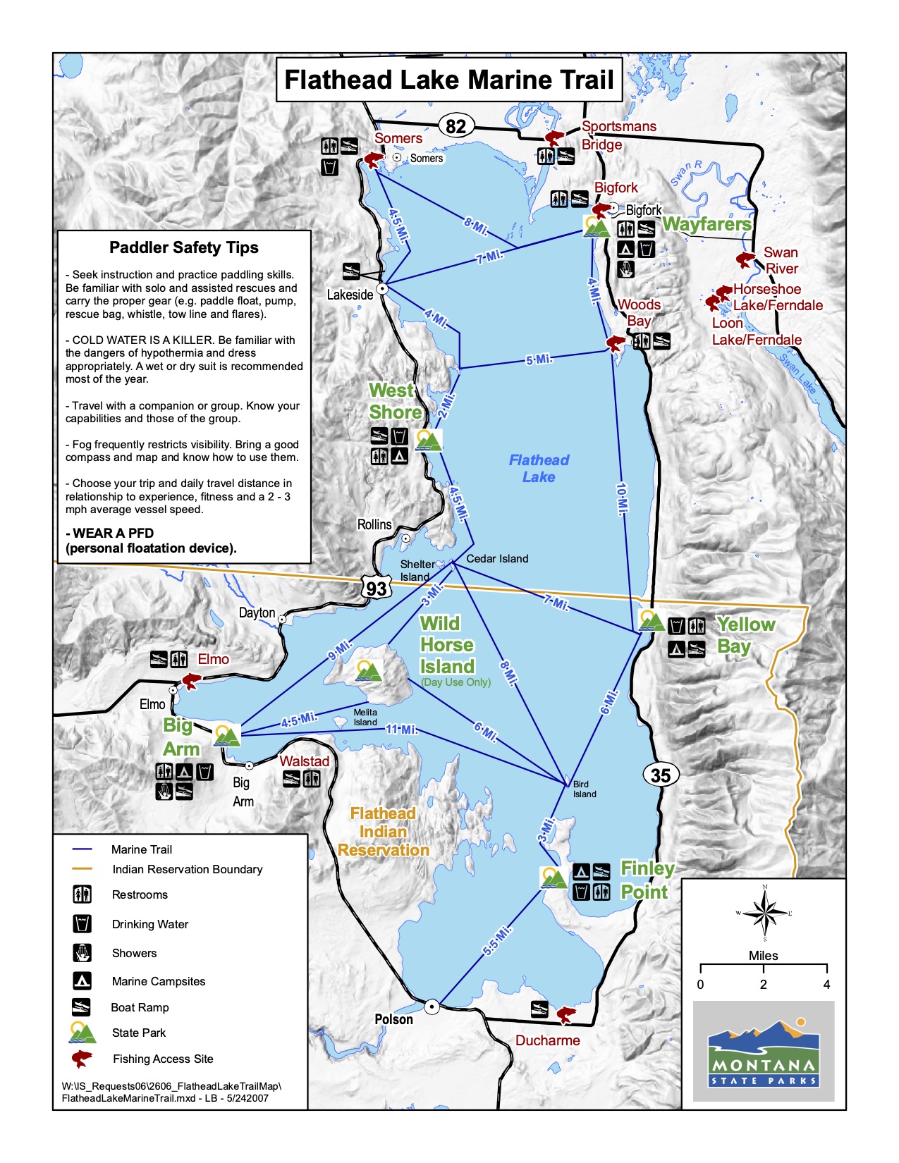 Flathead Lake Marine Trail Map 